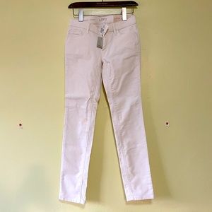 Ann Taylor Loft, white modern skinny corduroy, slim fit, size 24/00.